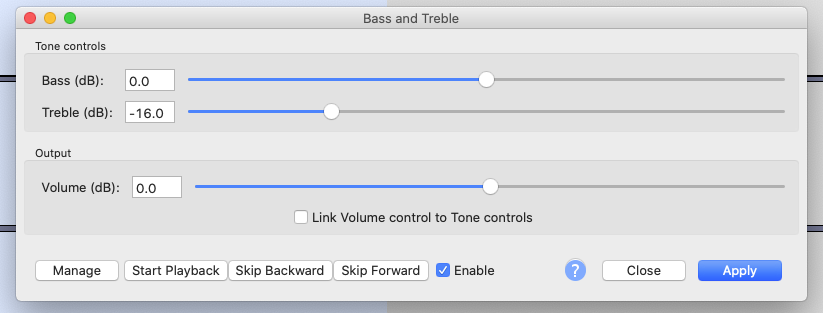 Bass and Treble config